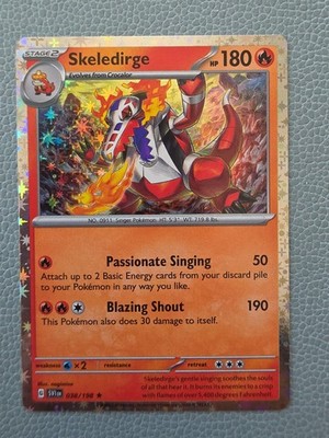 Pokémon TCG Skeledirge Holo Card 038/198 sparkle