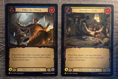 Flesh & Blood High Seas Cold Foil Lot 2 Cards Pilfer the Wreck Swindler's Grift