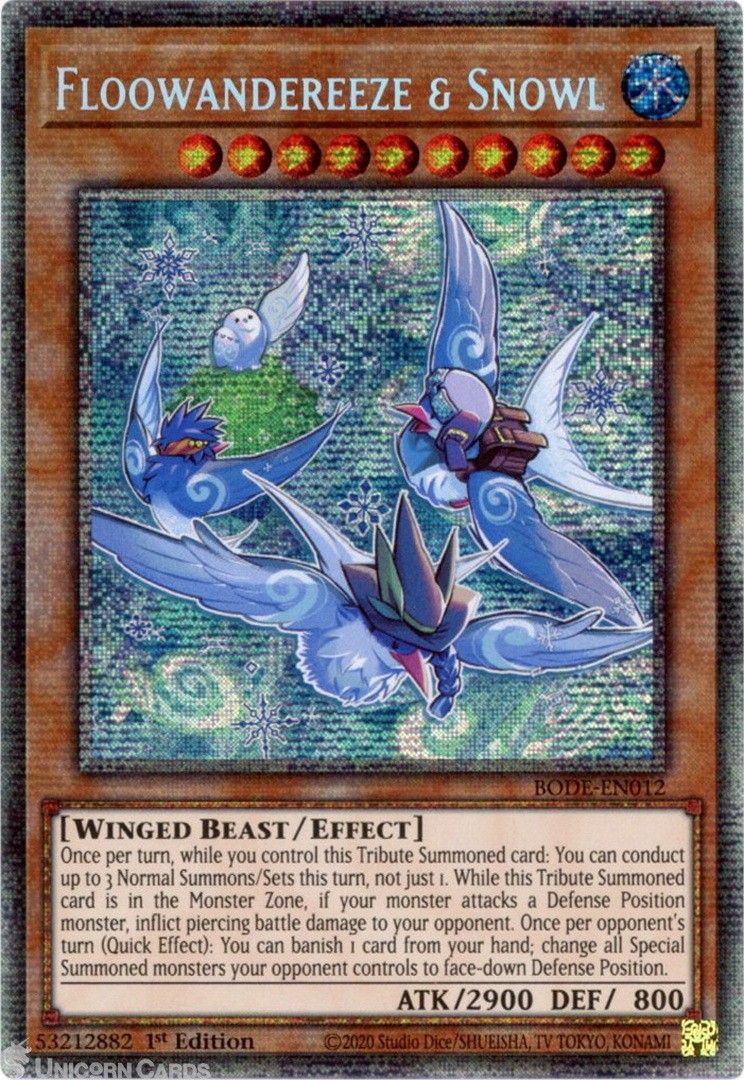 BODE-EN012 Floowandereeze & Snowl Starlight Rare 1st Edition Mint YuGiOh Card