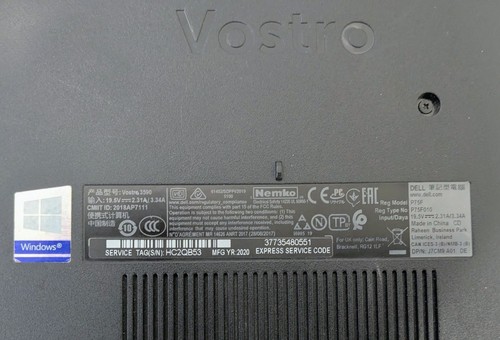Del Vostro 3000 15.6" Windows 10 Pro Intel Core i5 10th Gen Laptop Computer CDdr - Afbeelding 6 van 11