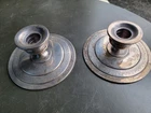 Wallace SOLID Sterling Silver 193 Grams Low Candlesticks  Pair S Monogram