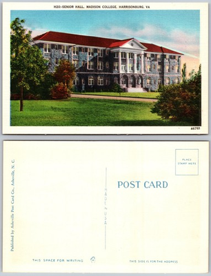 #ad #ad Senior Hall Madison College Harrisonburg Virginia Columns Postcard $4.89