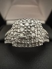 925 Sterling Silver 1/2 CTW Diamond  Square Halo Accent Ring Size 9 — photo 1