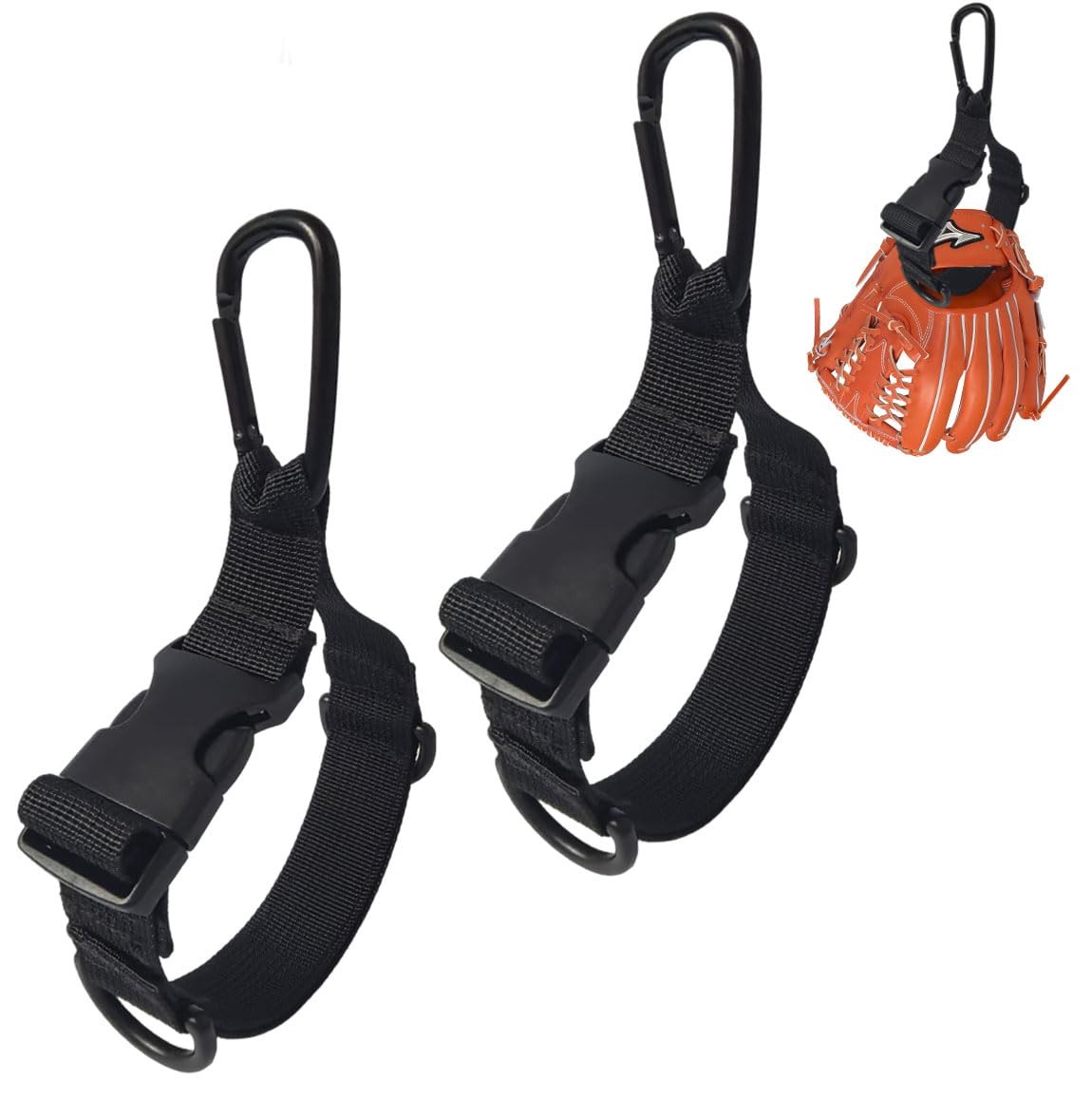 2 PCS Baseball Glove Clip Hook with D-Ring for Bag, Portable Sports Equipment...