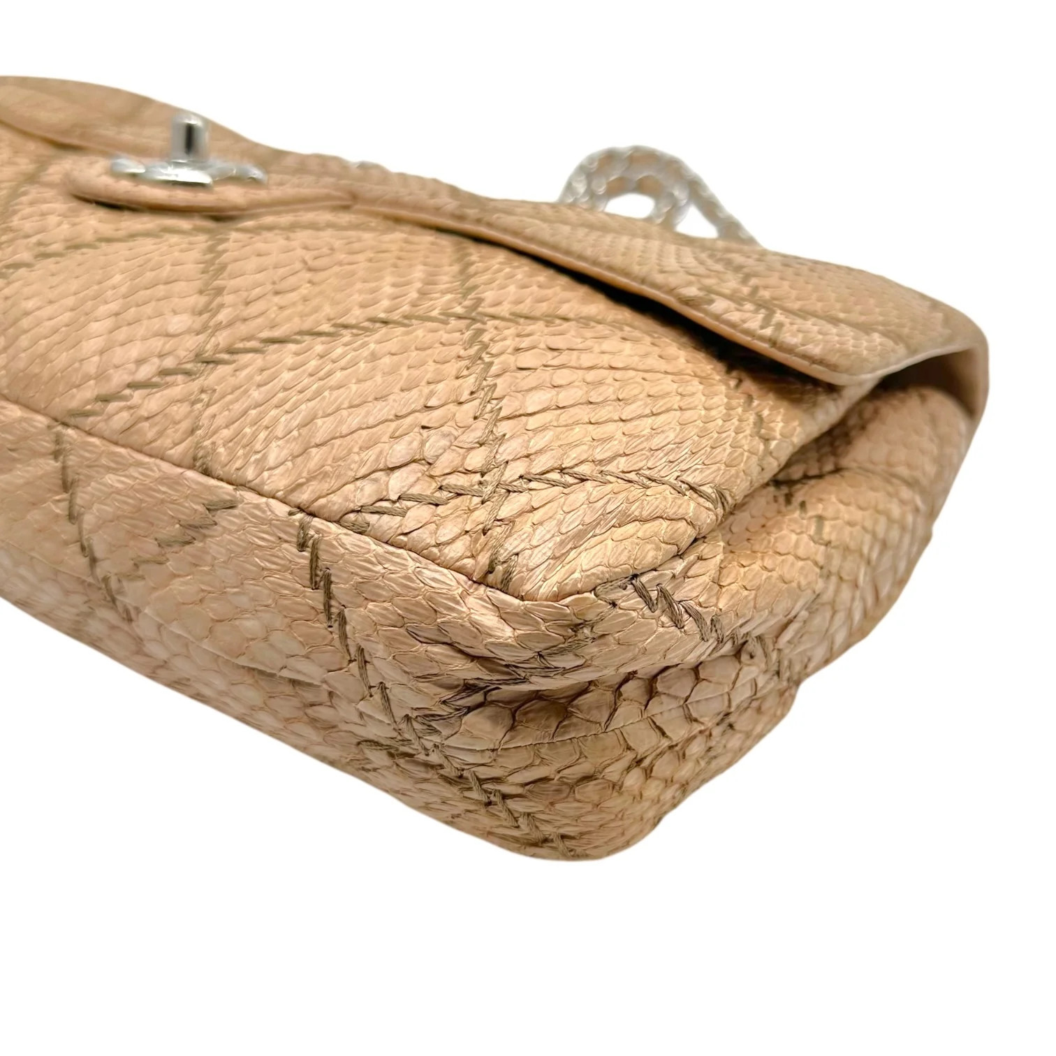 Chanel Tan Python Wild Stitch Medium Flap Bag - image 5
