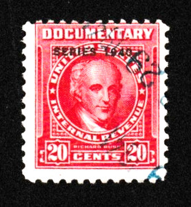 U. S. Revenue ~ Scott 295 ~ Series of  1940 ~~ 20c red ~ Documentary ~ Used