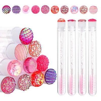 Disposable Mascara Wands Tube Set 10Pcs Shiny Diamond Lash Brush Eyelash Spoo...