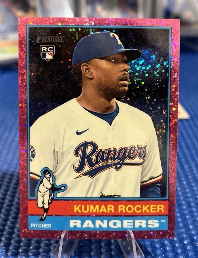 2025 Topps Heritage Chrome Pink Sparkle Refractor Kumar Rocker #179 (RC)