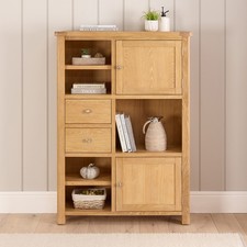 Shelf Unit Bookcase Marbury Oak High Open Display Storage Furniture