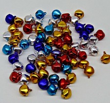 LOT 1000 Aluminum JINGLE BELLS Christmas Theme Beads Charm 12mm Multi-Color Mix