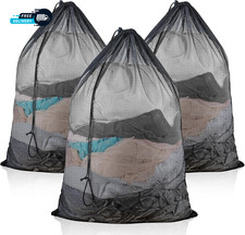 3 Pack Large Mesh Laundry Bag, 24 X 36 Inch Mesh Wash Bag with Drawstring Closur