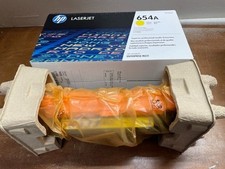 HP Genuine 654A Yellow Toner Cartridge, OPEN BOX SEALED CARTRIDGE