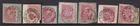 BELGIUM 1893 10c x 7 FINE USED ON PIECE WITH VARIOUS POSTMARKS