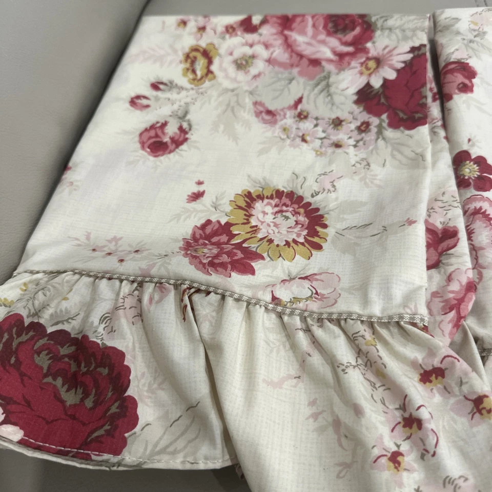 Waverly Garden Room Norfolk Rose Standard Pillowcase Floral With Ruffle Set of 2 - Image 3 of 4