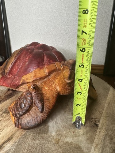 17" Hand Carved Wooden Sea Turtle Family Sculpture Coastal Beach Home Decor Honu - Picture 21 of 24