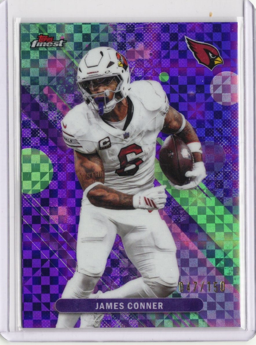 2025 Topps Finest - Common James Conner #68 Purple Geometric Refractor /150