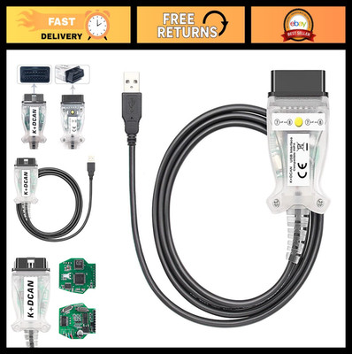 K+DCAN OBDII Cable Interface for BMW, EDIABAS Diagnostic Tool, IN-PA Adapter