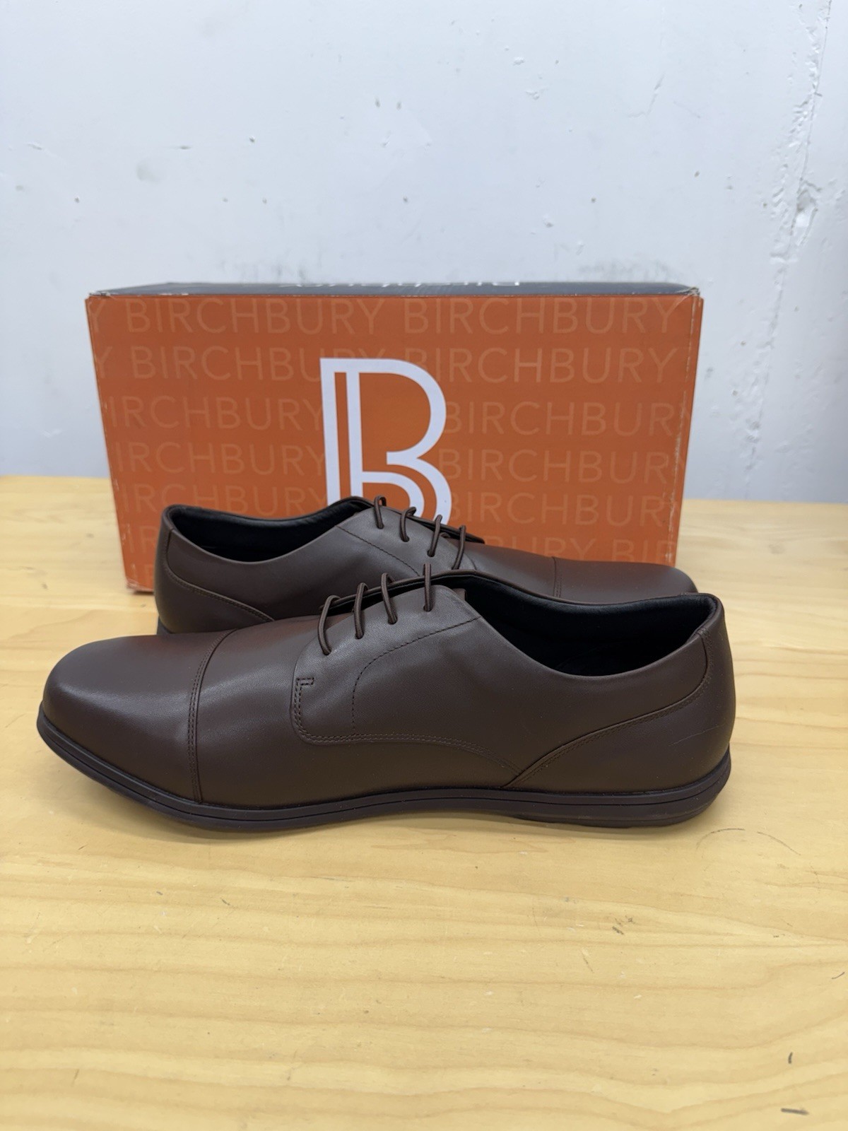 SAOLA Scarpe eleganti Birchbury Brenston a piedi nudi vintage marroni da uomo taglia 13 con scatola!
