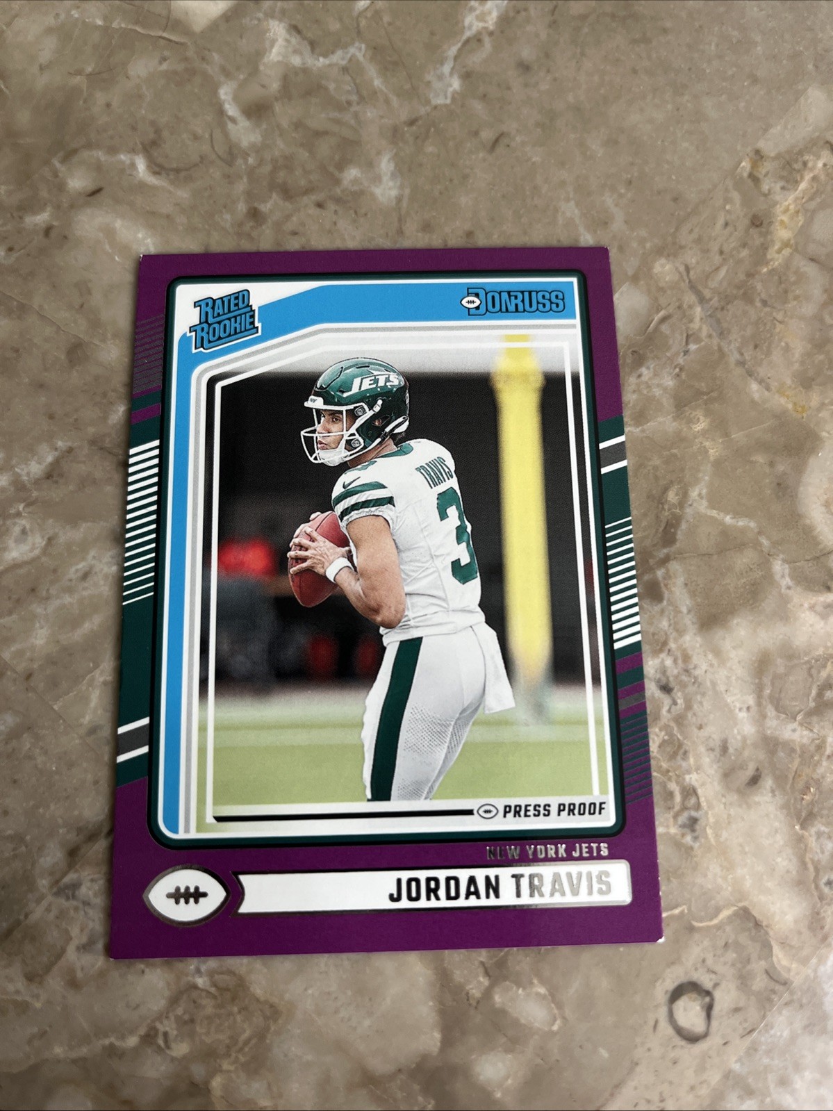 2024 Panini Donruss - Rated Rookie Jordan Travis #349 Purple Press Proof (RC)