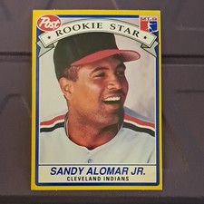 Post 1991 Sandy Alomar Jr. Rookie Star #6 Cleveland Indians MLB Baseball Card. rookie card picture