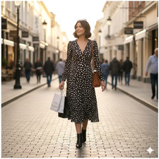 Reformation Midi Wrap Dress Susanna Size XS Black White Polka Dot