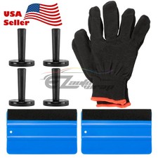Eco Vehicle Wrap Vinyl Tools Kit Felt Squeegee Razor Wrapping Gloves 4 Magnets