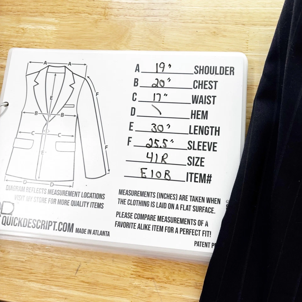 Chaqueta Blazer Henry Grethel Pin Rayas Doble Pecho Talla 41R Lana Azul Marino Foto 2 de 4