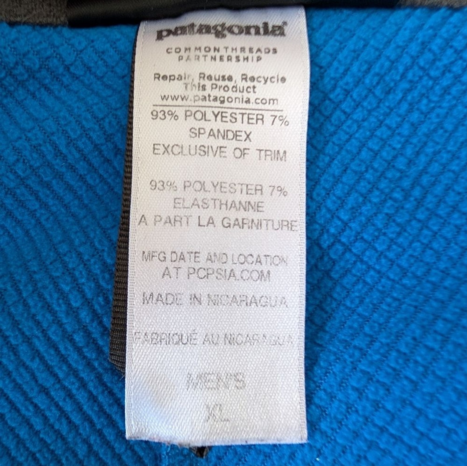Patagonia Adze Men's Blue Full-Zip Jacket Gorpcore Granola Windproof Fleece XL thumbnail 10