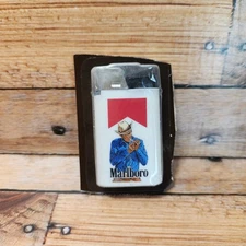 1989 MARLBORO VINTAGE White Lighter COWBOY GRAPHICS SEALED PACKAGE