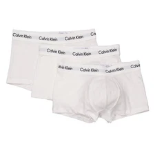 Calvin Klein 3 Pack Low Rise Cotton Stretch Trunks, Size Small