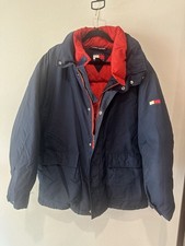 VTG 1990s Tommy Hilfiger Puffer Duck Down Coat Full Zip Navy - Adult L -See Desc