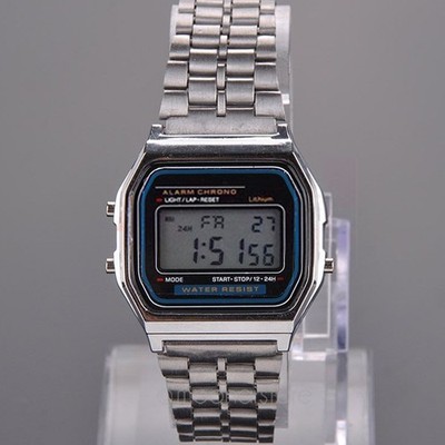 UHR Stahl Chrono Licht Vintage Retro TOLLE BATTERIE 7 JAHRE hu