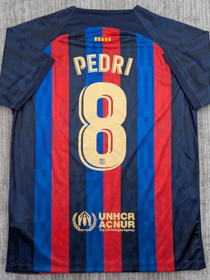 Nike Pedri #8 FC Barcelona Home Soccer Jersey Men s Large Pedro Lopez FCB RARE