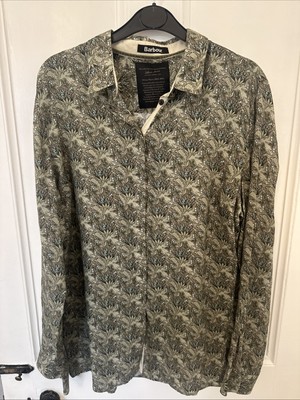 Barbour X William Morris Shirt Ladies UK 14 Pristine Green Print UK