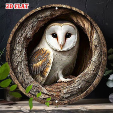 Owl Wooden Plaque Hanging Wall Art or Ornament Indoor Outdoor