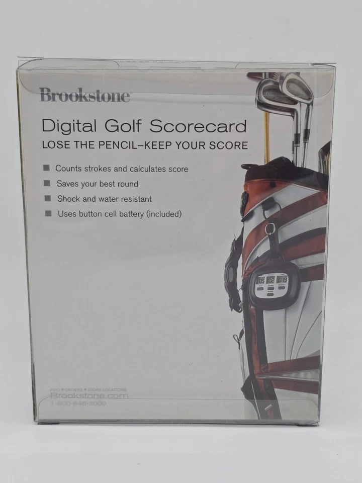 Cartão de pontuação de golfe digital Brookstone com estojo de couro NOVO EM FOLHA - Imagem 3 de 3