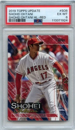 2019 Topps Update #SO8 Shohei Ohtani Highlights Red /10 PSA 6 EX-MT Dodgers