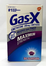 Gas-X Maximum Strength 250mg Simethicone - for Gas Relief - 30 Softgels