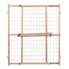North States Gray 32"H 29-1/2-50"W Wood Wire Mesh Gate