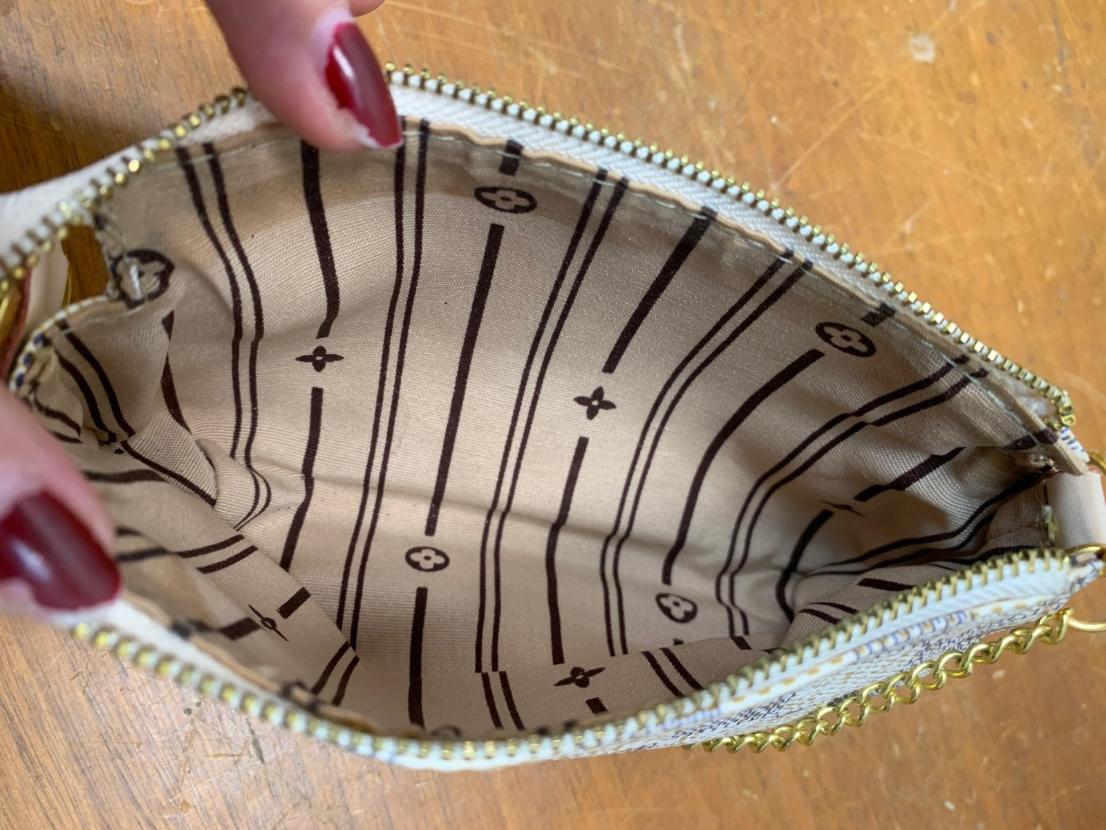 3 Small Designer Brown Geometric Pattern Purses S… - image 9