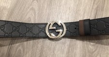 Authentic Gucci Black/Brown Reversible Belt Size 100 Fits 34-36 Waist