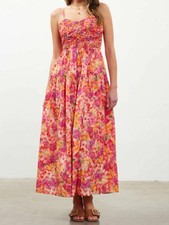 Skies Are Blue Floral Print Smocked Midi Dress Size M