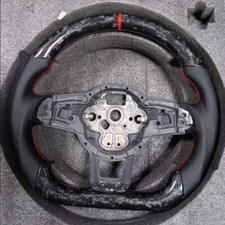 Forged Carbon Fiber Steering Wheel For Vw Mk7 Mk 7.5 Golf Gti 2013-2020 Red Line