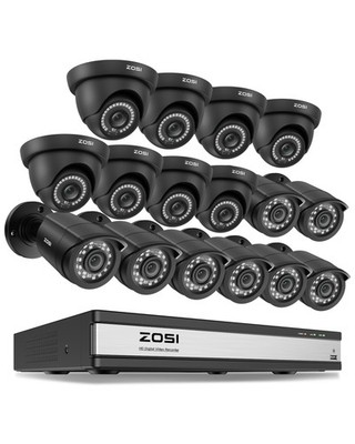 ZOSI 16CH Lite DVR Ohne HDD 1080P Überwachungskamera Set Außen Videoüberwachung