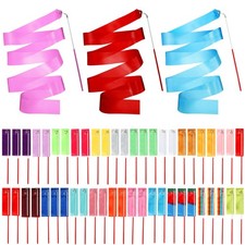 Yilloog 50 Pcs Ribbon Dancing Wands Party Favors, 78.7 Bright, Multicolor