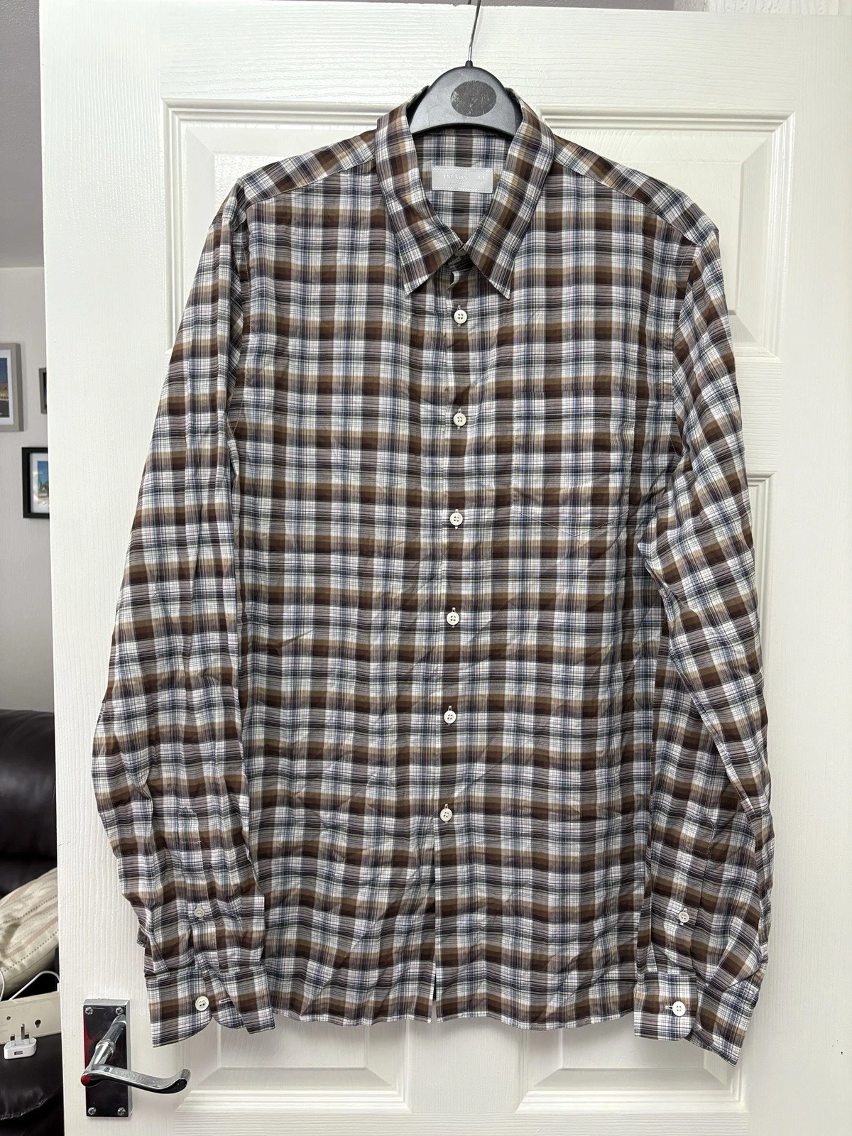 Camicia Prada Milano uomo multicolore a quadri manica lunga 17 43