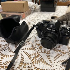 Nikon EM 35mm SLR Film Camera 50mm f/1.8 Lens Tested With Leather Case EUC