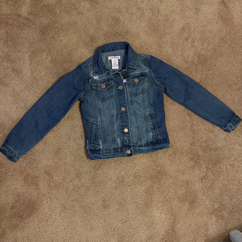 Tommy Bahama Girls Size 7 Distressed Denim Jean Jacket Medium Wash