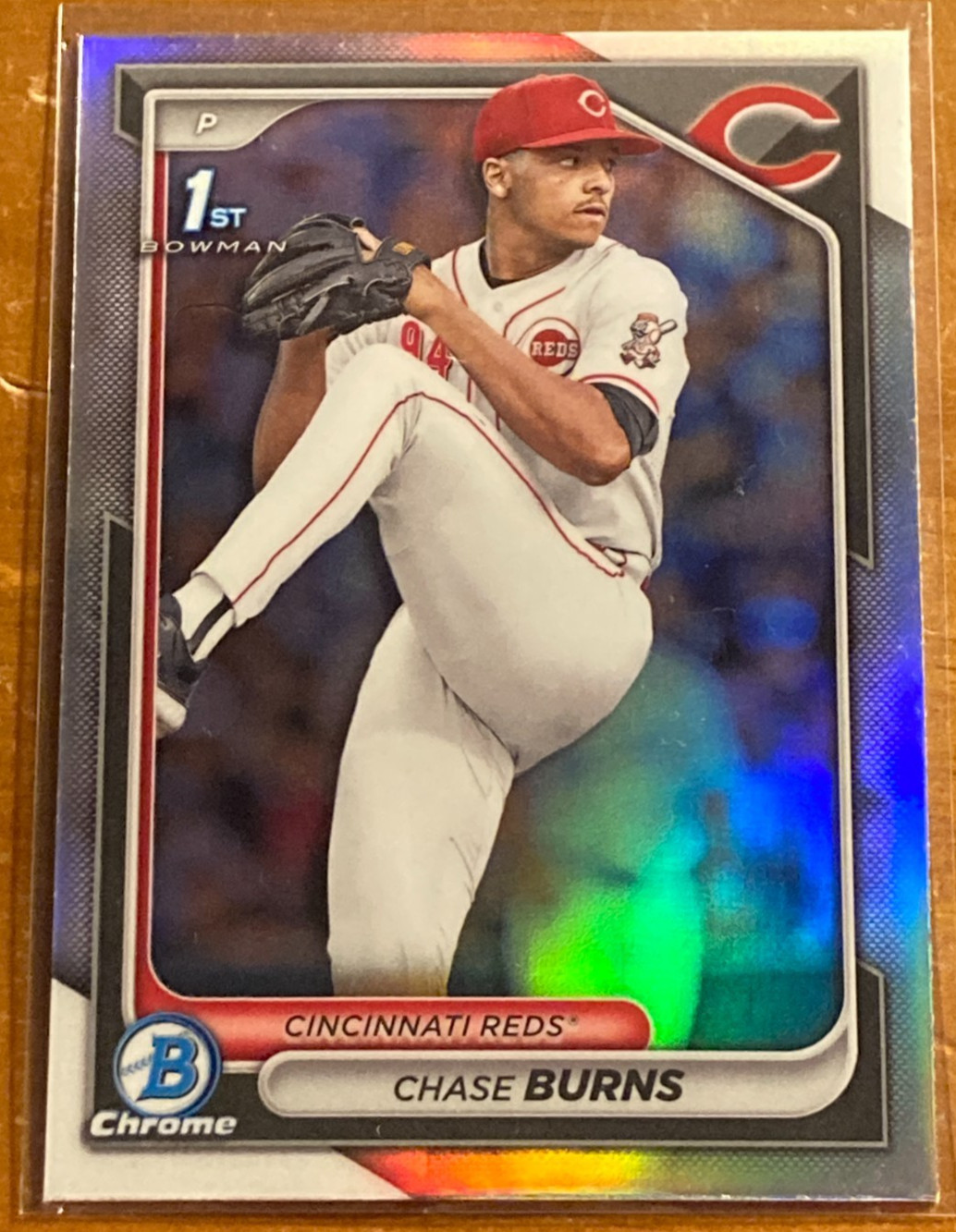 2024 Bowman Draft Chase Burns 1st Prospect Chrome Refractor #BDC-55 Reds