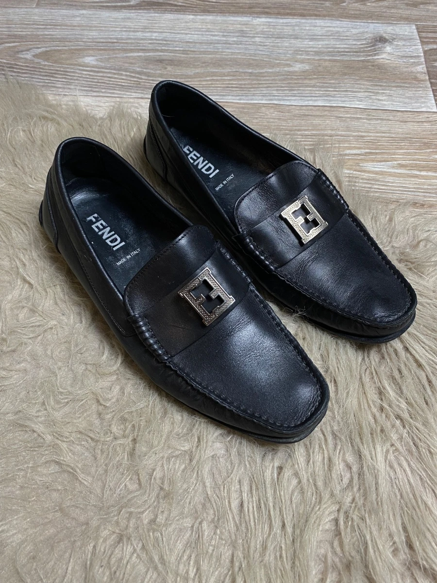 Fendi Roma Logo Band Leather Loafers Black Men’s US 12 Fendi Force Loafers US size 9 | eBay main image 2